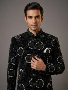 indo western sherwani black outfit