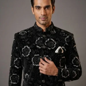 Home page 11 indo western sherwani black outfit